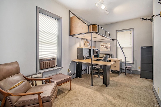 15560 County Road 44, Goshen, IN 46526 - carpeted office with healthy amount of natural light, cooling unit, and a baseboard heating unit