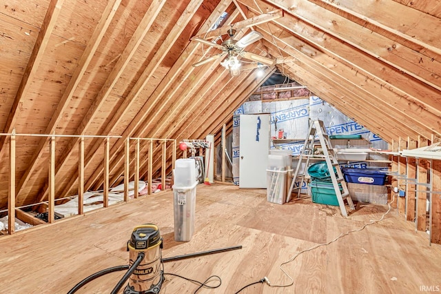 view of unfinished attic