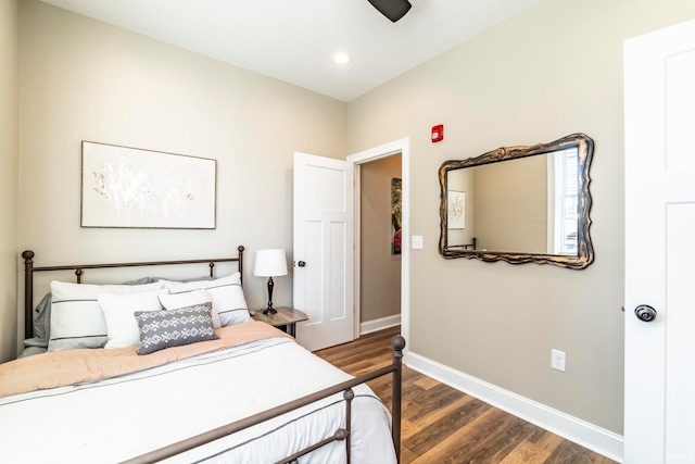 bedroom featuring dark wood-type flooring