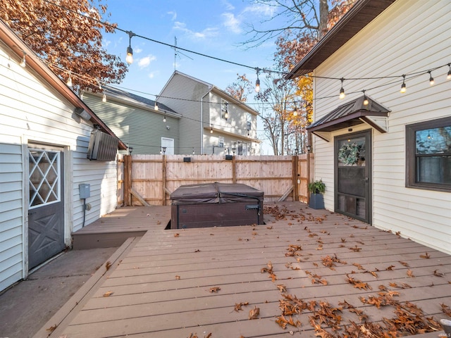 deck featuring a grill