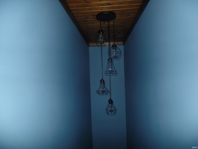 interior space featuring wood ceiling