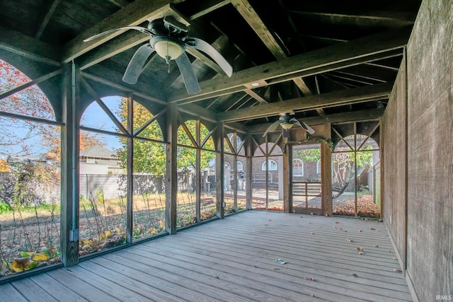 unfurnished sunroom featuring a healthy amount of sunlight