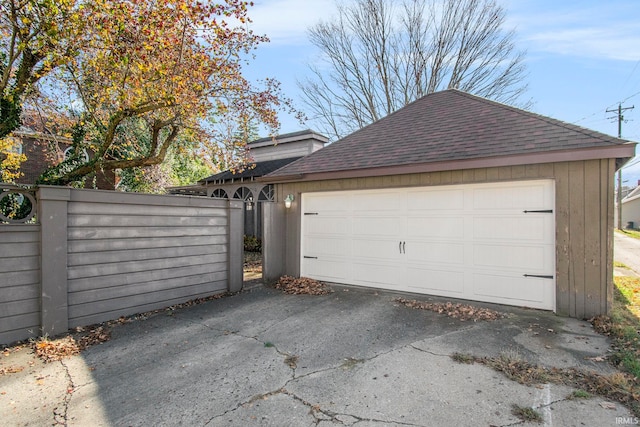 view of garage