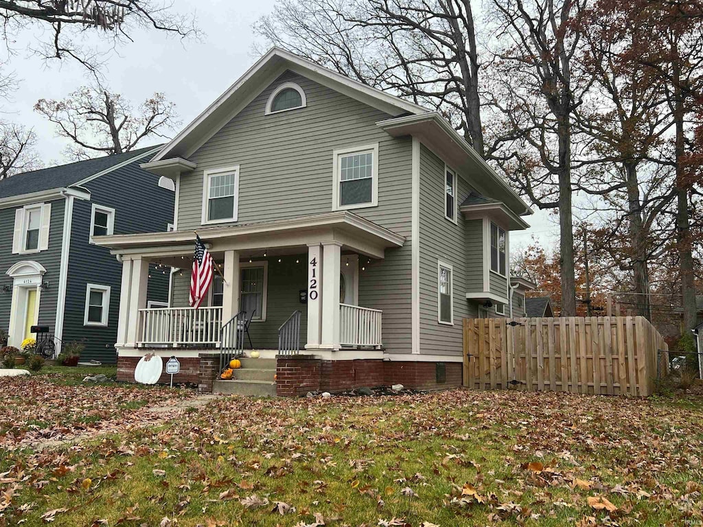 front of property featuring a porch