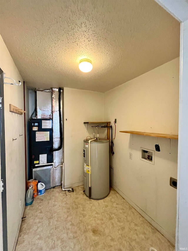 utilities with water heater and heating unit