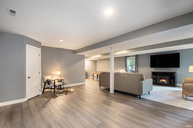 living room featuring hardwood / wood-style flooring