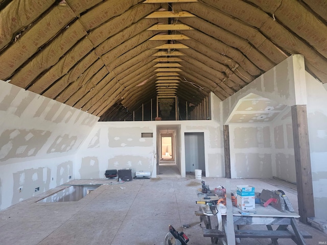 interior space with lofted ceiling