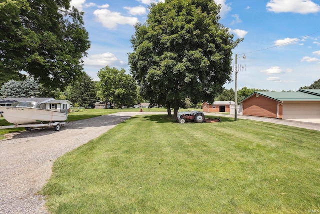 exterior space with a garage