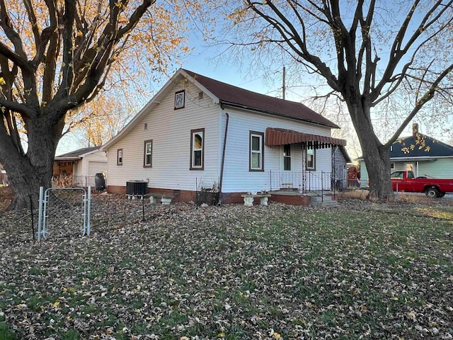 exterior space featuring central AC unit