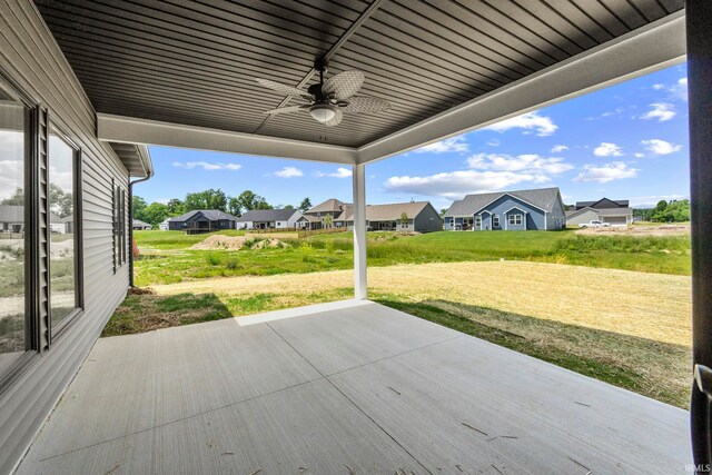 view of patio with ceiling fan