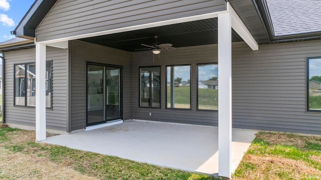 view of patio / terrace with ceiling fan