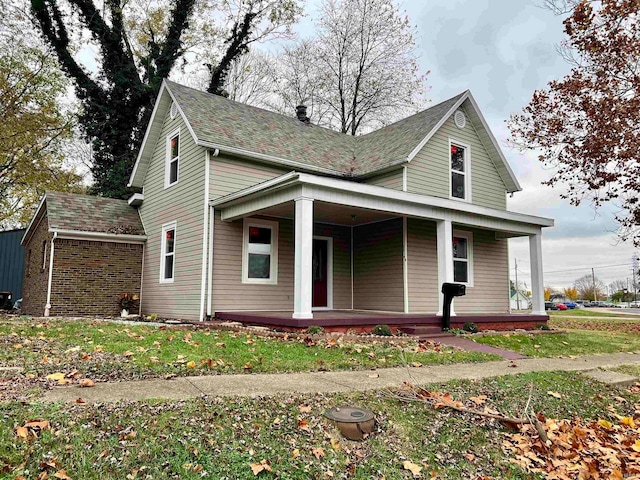 view of front of property featuring a porch