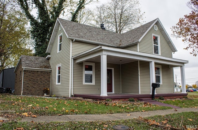 view of front of home with covered porch