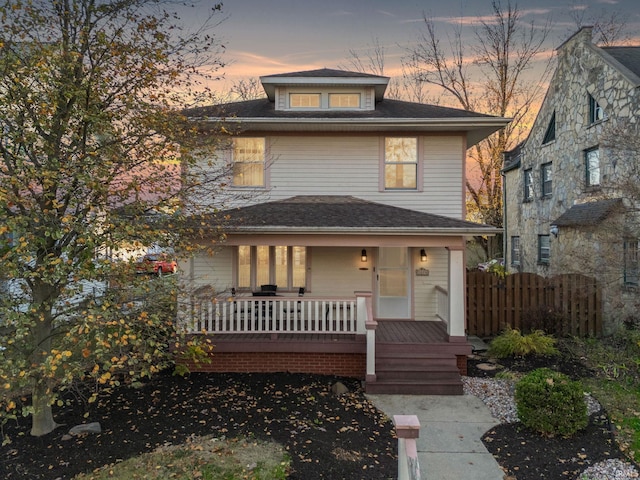 view of front of home with covered porch