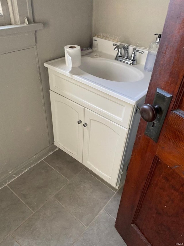 bathroom featuring vanity and tile patterned floors