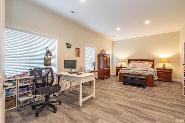 bedroom featuring light hardwood / wood-style flooring