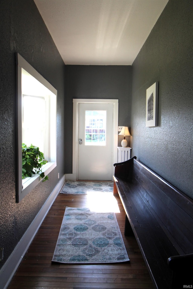 interior space featuring dark wood-type flooring