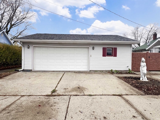 view of garage