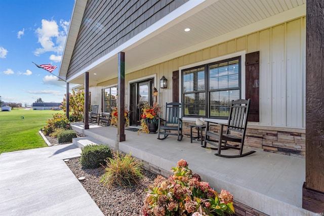 view of patio with a porch