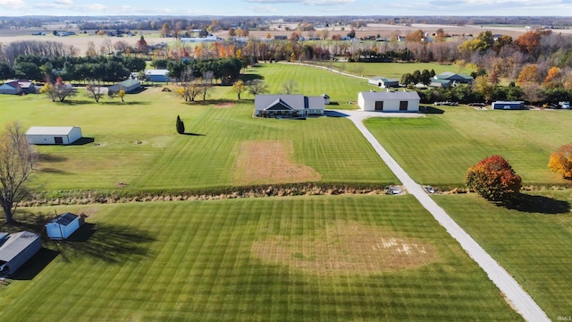 bird's eye view with a rural view