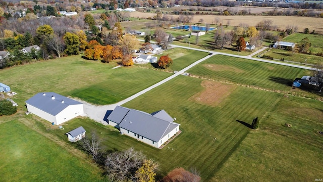 bird's eye view with a rural view