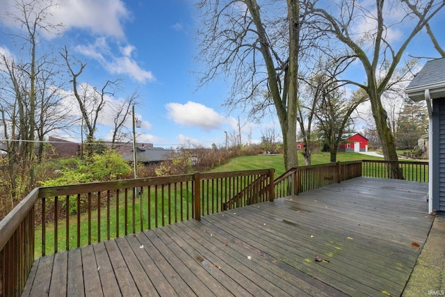 deck with a lawn