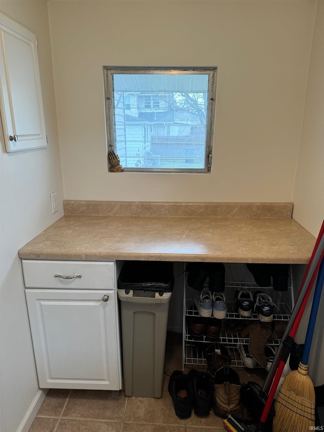 interior space with white cabinets