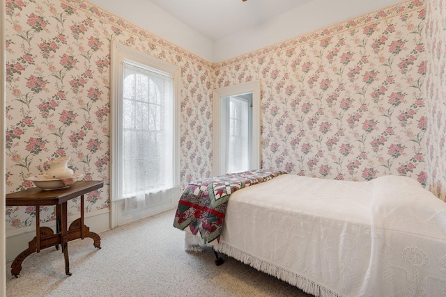 205 W Swager Dr, Fremont, IN 46737 - carpeted bedroom featuring wallpapered walls