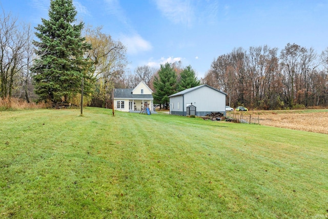 view of yard with a porch