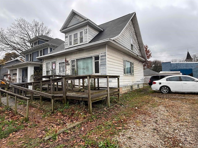 view of front of home featuring a deck