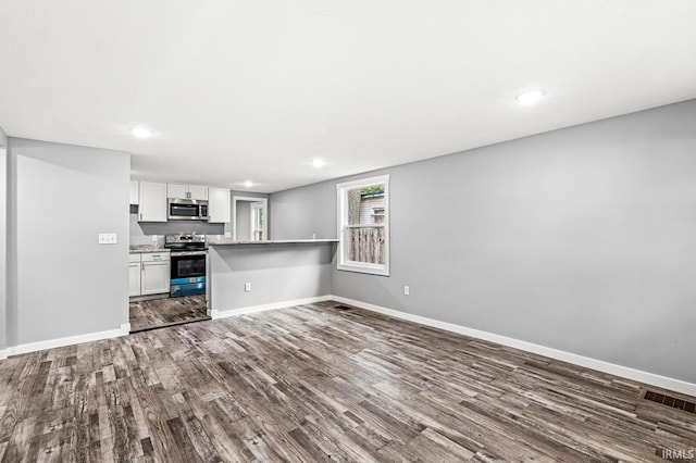 unfurnished living room with hardwood / wood-style flooring