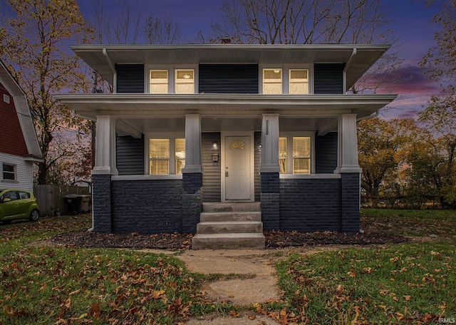 view of front of home with covered porch