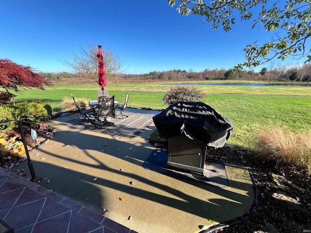 view of patio featuring a rural view