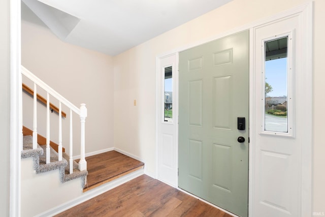 entryway featuring wood-type flooring