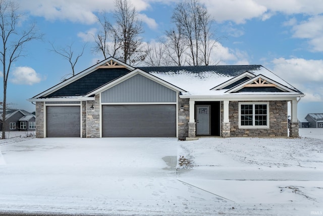 craftsman-style house with a garage