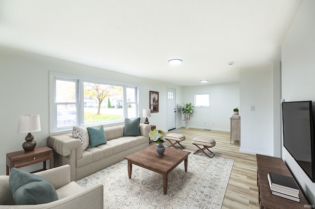 706 N Main St, Nappanee, IN 46550 - living room featuring light wood-style floors and baseboards