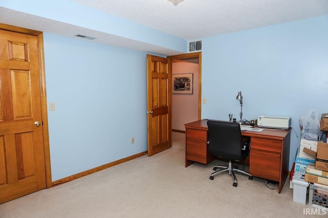 view of carpeted office space