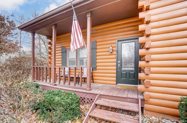 property entrance with a porch