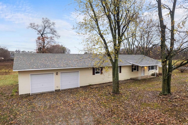 exterior space featuring a garage