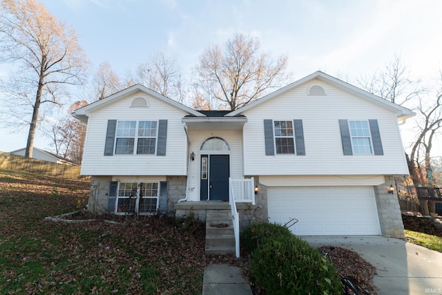 split foyer home with a garage