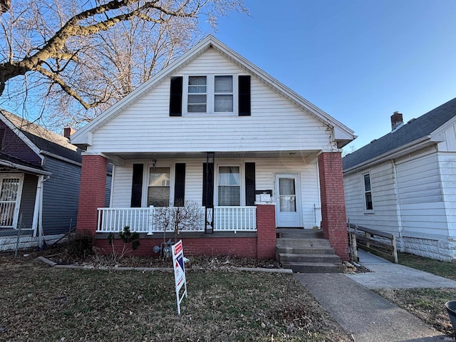 view of front of home with a porch