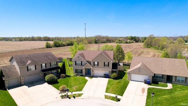 bird's eye view featuring a rural view