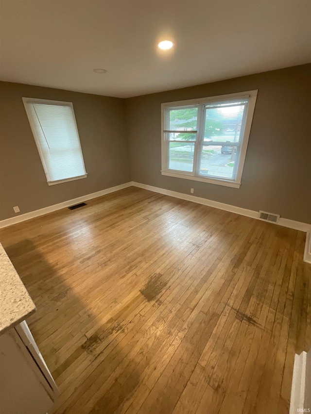 empty room featuring light wood-type flooring