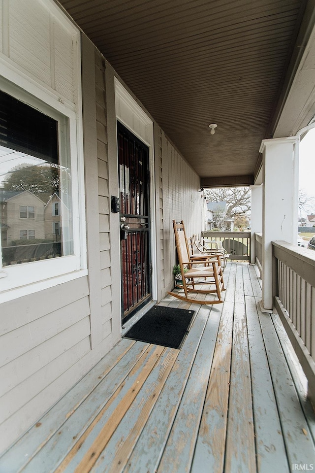 deck with a porch