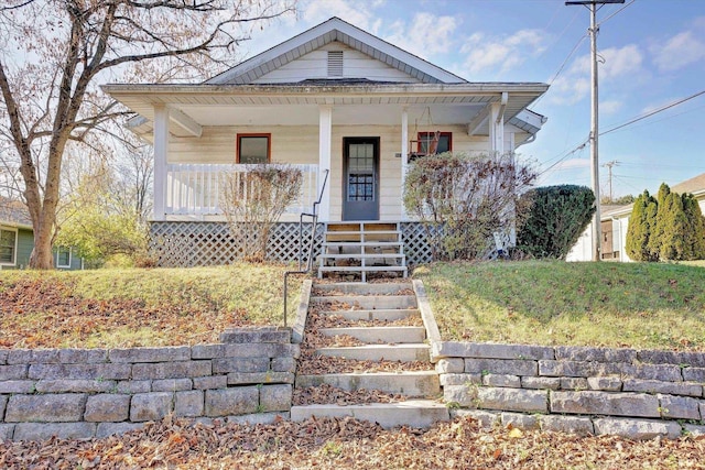 bungalow-style house featuring covered porch