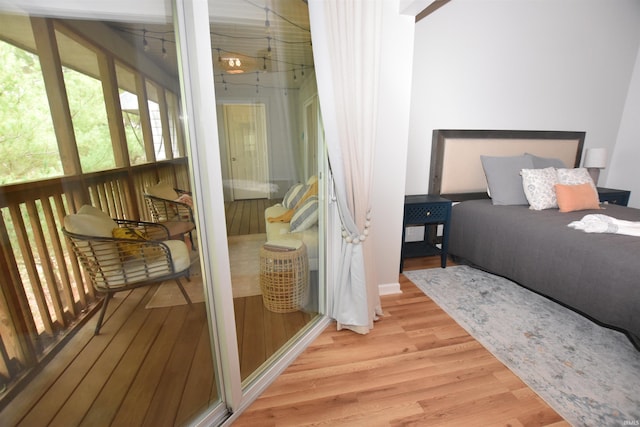 bedroom with wood-type flooring