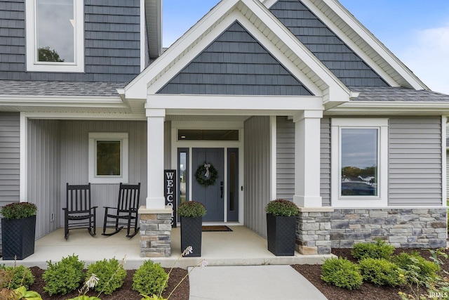 entrance to property with covered porch