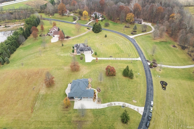 aerial view with a rural view