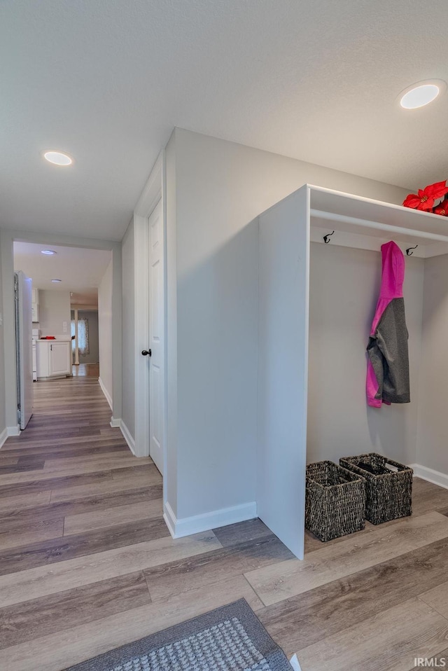 mudroom with light wood-type flooring