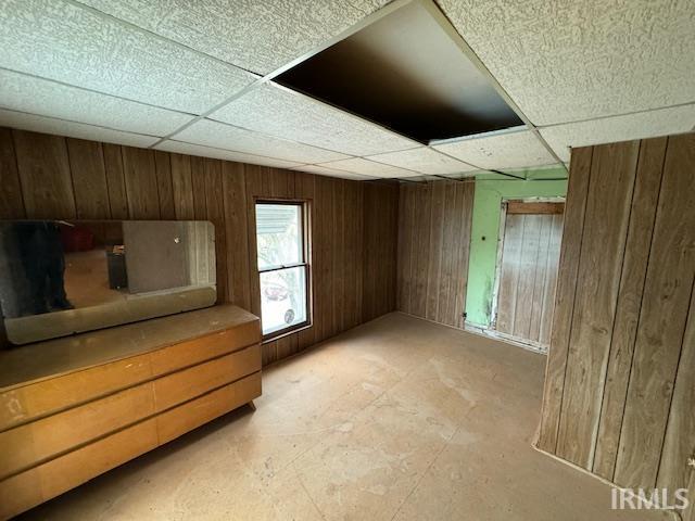 interior space with wooden walls